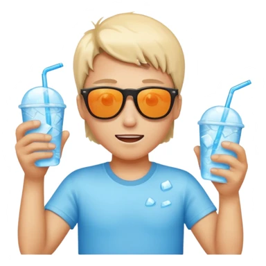 extremely hot summer day, 40 degrees Celsius, sweating, sun, sunglasses, ice, hot weather vibes sticker