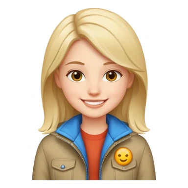 smiling girl in jacket sticker