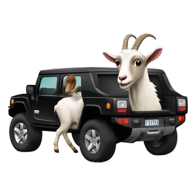 Goat driving a 2024 hummer sticker