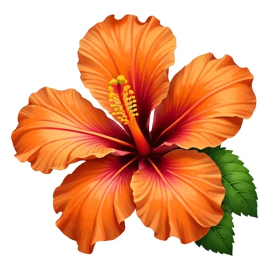 orange hibiscus flower sticker