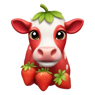 Cute strawberry cow sticker