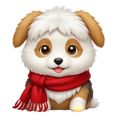 baby dog wears red scarf  sticker