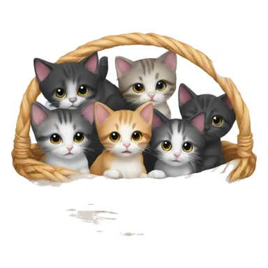basket of kittens  sticker