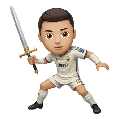 Ronaldo hit messi with sword sticker
