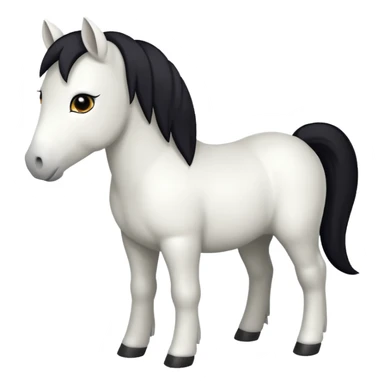 White my little pony on all fours with black hair and brown eyes  sticker