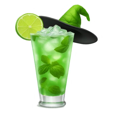 Mojito with witch hat sticker