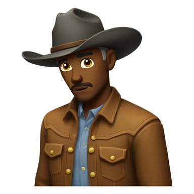 Sad cowboy emoji sticker