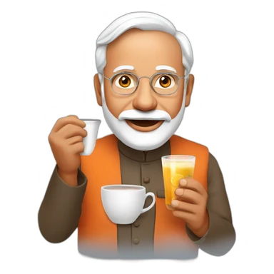 Narendra Modi holding tea glass sticker