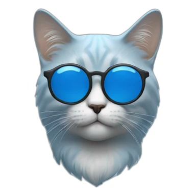 Un chat bleu avec des lunettes sticker