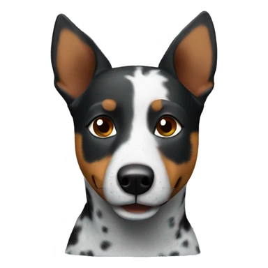 Blue heeler with black and brown on right side of face sticker