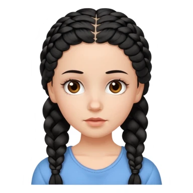 white girl with baby hair full braids black sticker