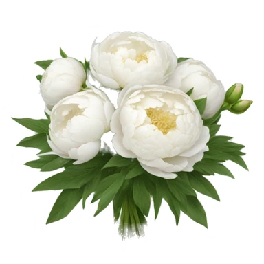 White peonies bouquet  sticker