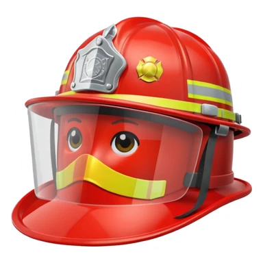 A Firefighter Helmet – red with visor sticker