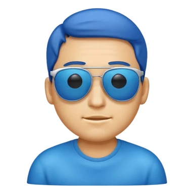 blue emoji face with sunglasses, representing a sigma boy attitude sticker
