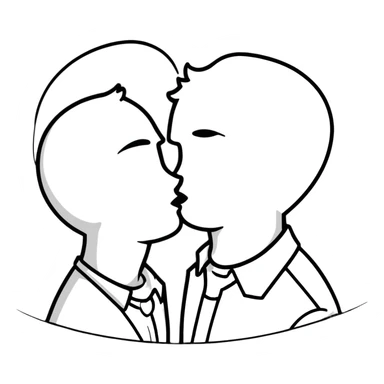 Men kissing sticker