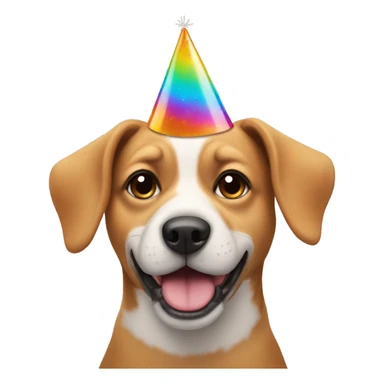 dog with a party hat sticker