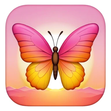 Butterfly shaped sunrise sticker