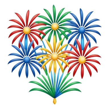 Several realistic Fireworks  sticker