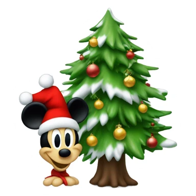 Topolino con l’albero di Natale sticker