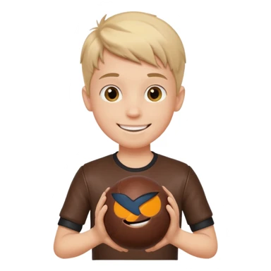 Boy with a ball in his hand  sticker