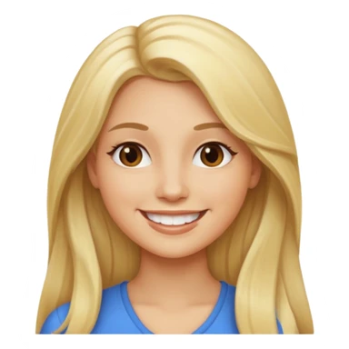 women ios emoji blonde long hair sticker