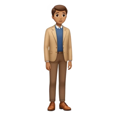 person standing and thinking, wearing brown shoes sticker