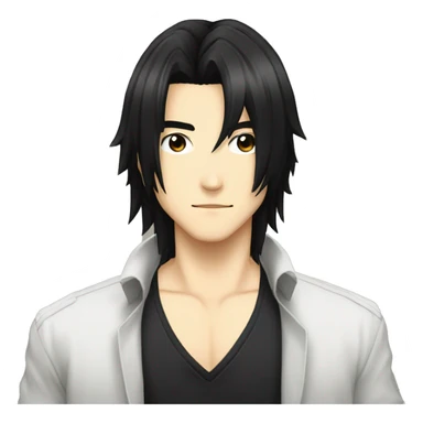 Men gangster keisuke baji with long black hair  without hat cute sticker