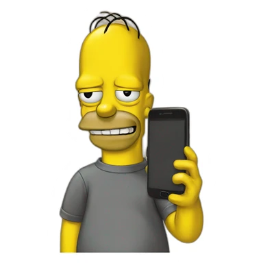 simpsons with phone sticker