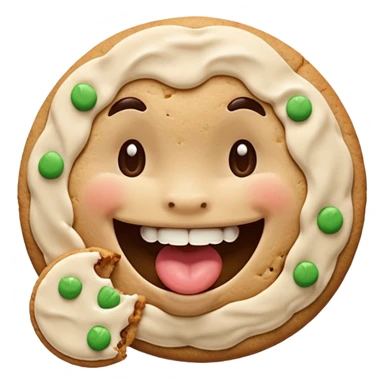 Militar mordiendo galleta expresión feliz sticker