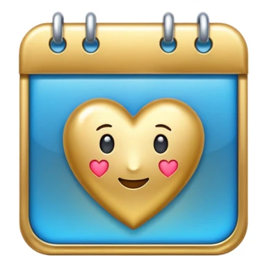 calendar with a shining heart sticker