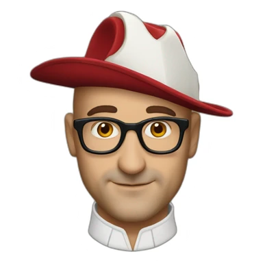 stanley tucci wearing a mitre cardinal hat sticker