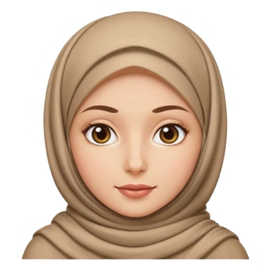 Make a girl with a hijab apple emojies styles and make her white and only her face appear and looking forward not left or right sticker