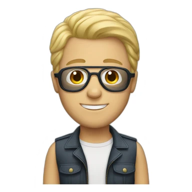 blonde white man with aviator glasses sticker
