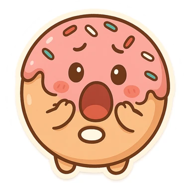 Chibi Donut Shocked sticker
