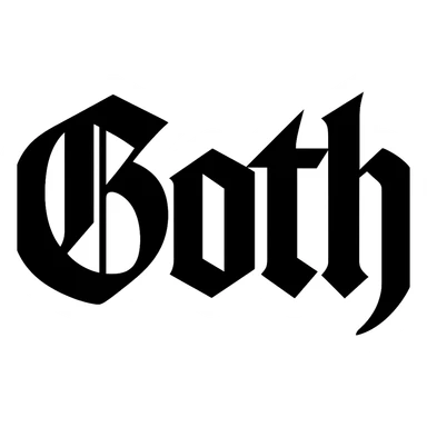 the word 'Goth' in classic blackletter gothic calligraphy, only text, no decoration sticker
