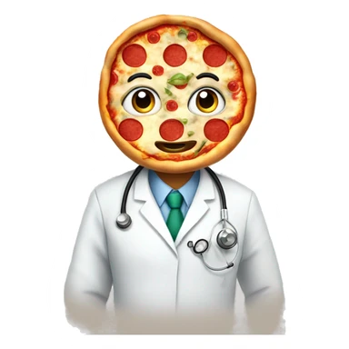 Pizza wearing ￼a stethoscope  sticker