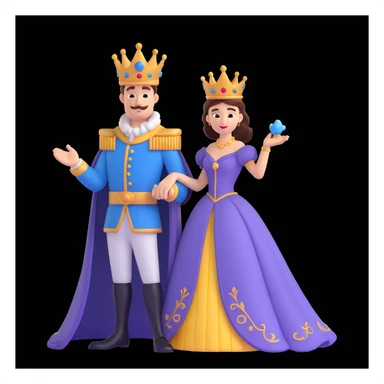 disney king and queen posing sticker