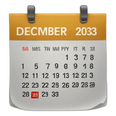 a calendar for December 2023 sticker