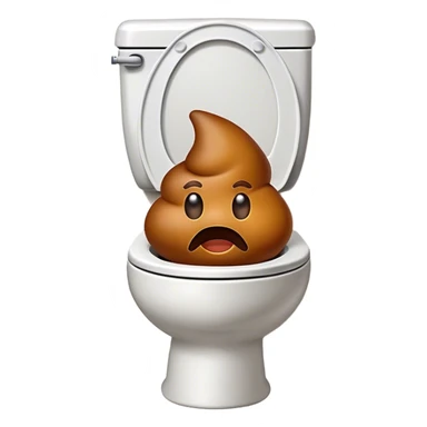  Poop emoji toilet sticker