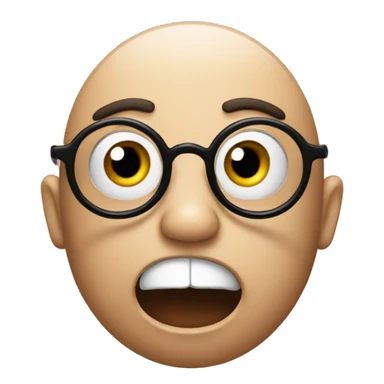 shocked emoji with round glasses sticker