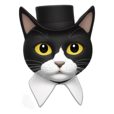 Chat noir et blanc avec une tâche sur le museau  sticker