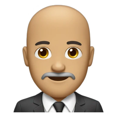 bald man with beard and brown eyes wearing a suit  sticker