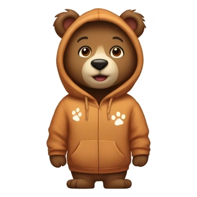 Bear wearing a bear hoodie  sticker