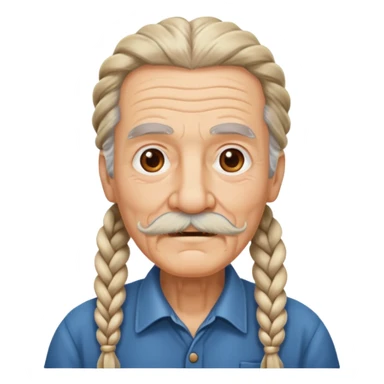 very old,  and mustached, haired, braided, sticker