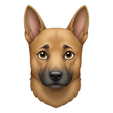 chien Malinois croisé, couleur poils grise, yeux gris et poils mi long sticker