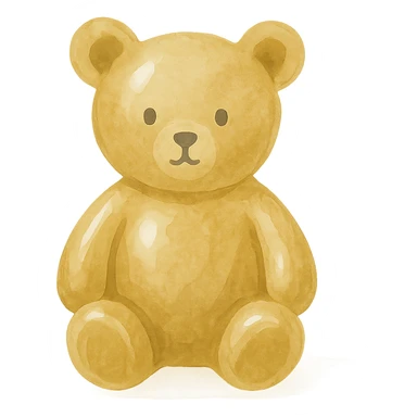 gold teddybear, metallic, shiny sticker