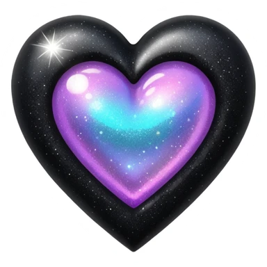 heart with black glitter sticker