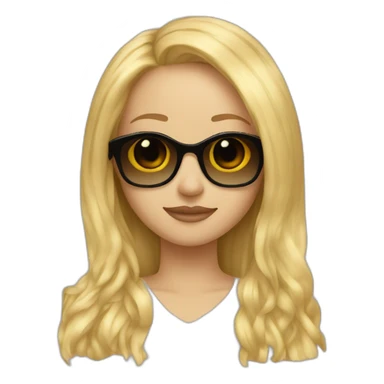 blonde girl long hair sunglasses sticker