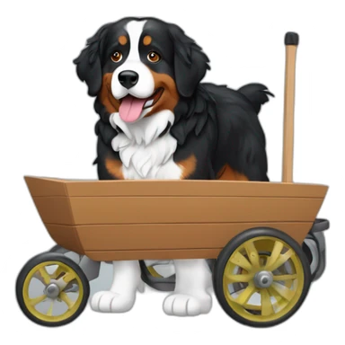 Bernese mountain dog hiking carting sticker