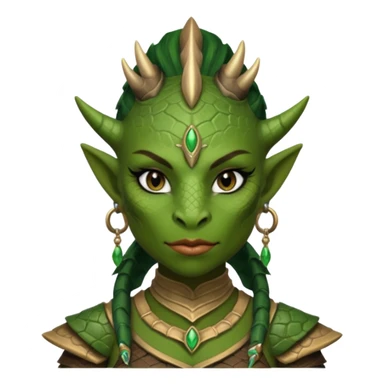 ESO female Argonian warrior with lashes and earrings sticker